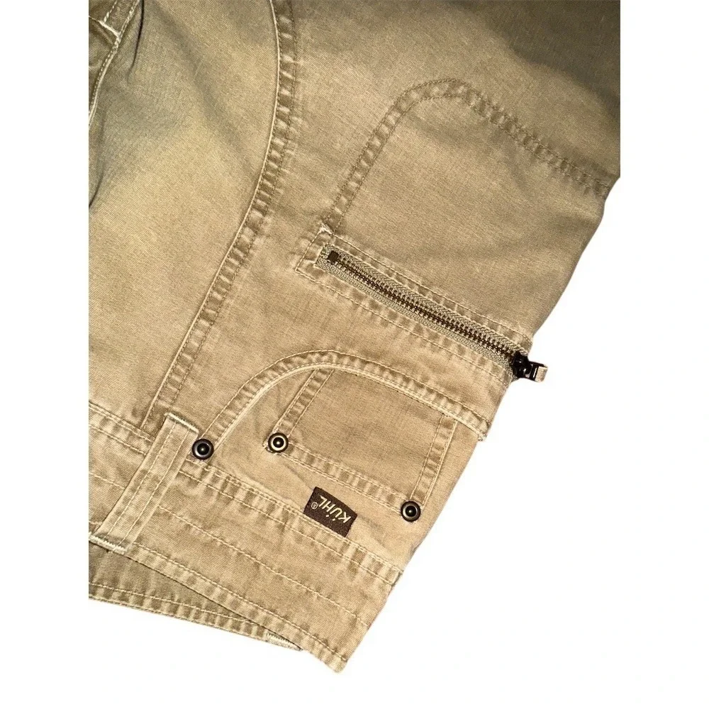 KÜHL Mens Utility Work Pants Khaki Tan Straight Leg Reinforced Knees 36x30